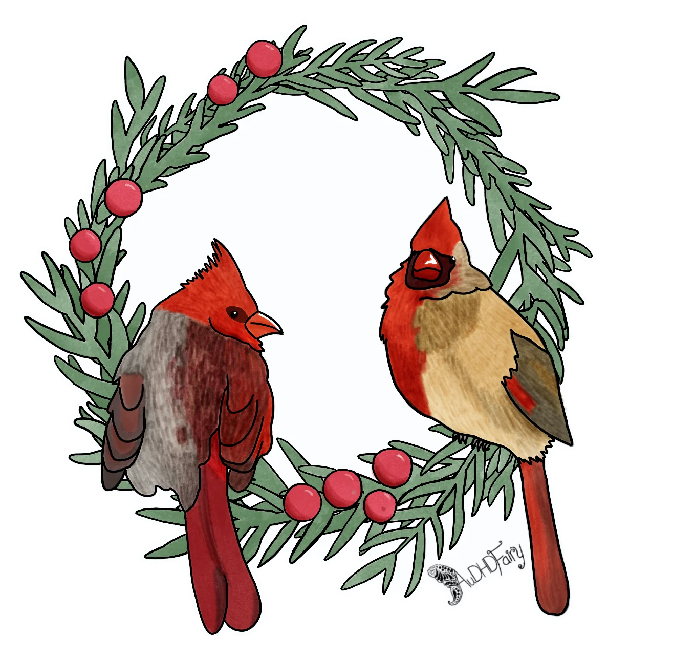 Nonbinary Cardinal Couple Sticker product image (1)