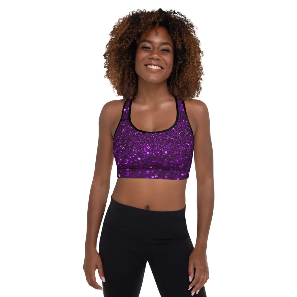 Shimmering Purple Sequin Sports Bra product image (1)