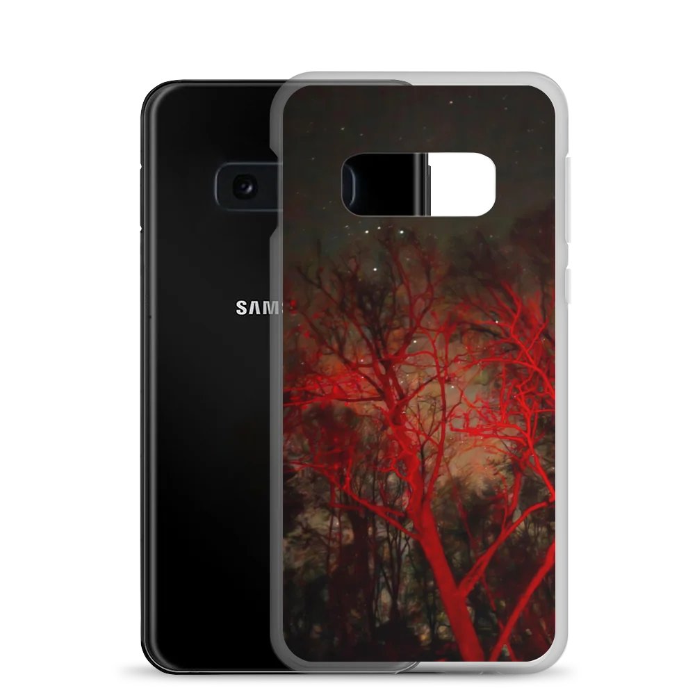 Night Sky Red Forest Clear Samsung® Case product image (2)