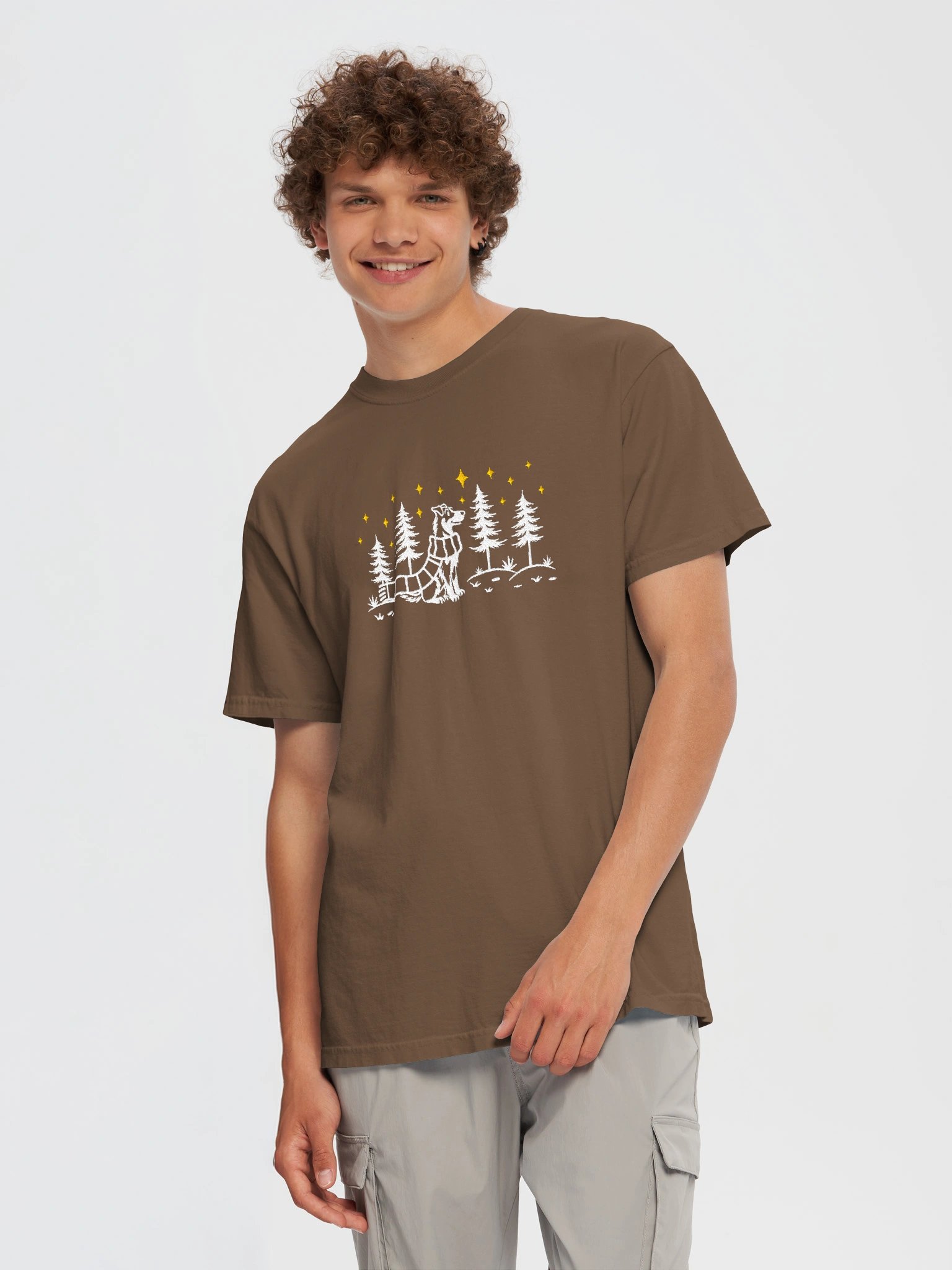 Beauceron Winter/Christmas Line Art Design Embroidered T-Shirt product image (77)