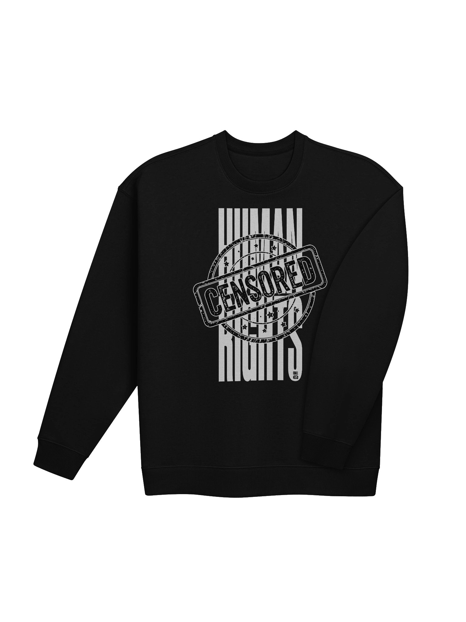 Censored Human Rights Oversized Unisex Organic EQALL® Essentials Stanley Sweatshirt_Black / White product image (4)