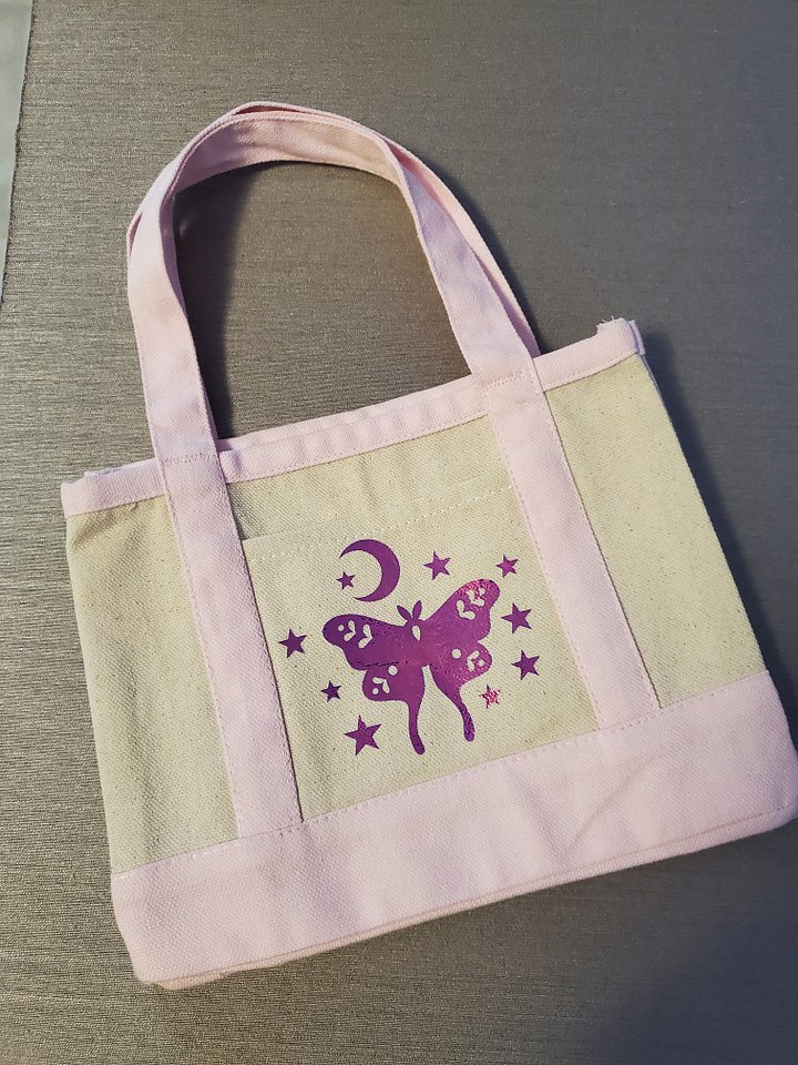 Moon Moth Mini Canvas Tote Bag product image (1)