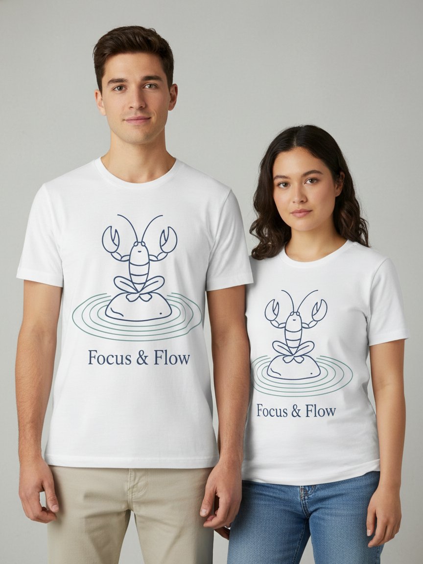 Focus & Flow T-Shirt | Meditating Lobster Zen Tee product image (1)