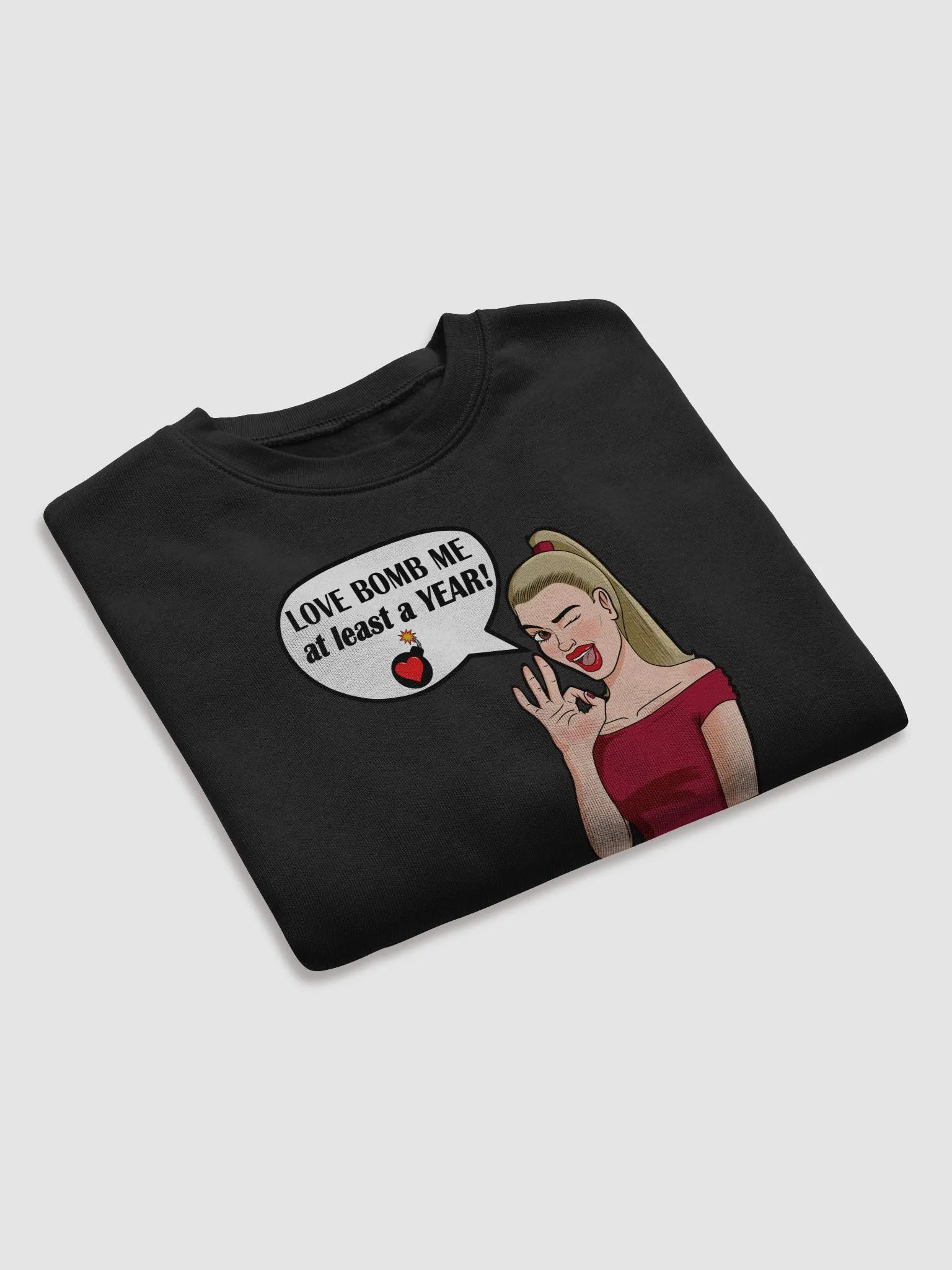 Love Bomb Me - CROP sweatshirt, raw hem product image (2)