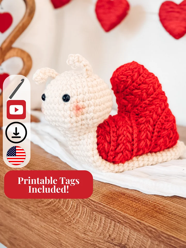 Wheat Stitch™ Crochet Snail with Heart product image (1)
