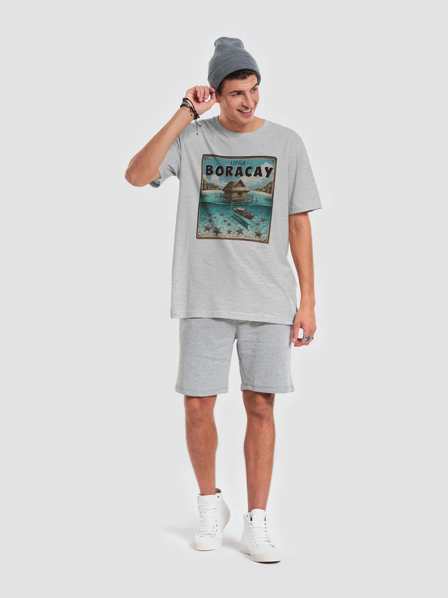 Little Boracay Tee, Floating Cottage Balsa and Filipino Boat Bangka with Starfish, Calatagan Batangas product image (61)