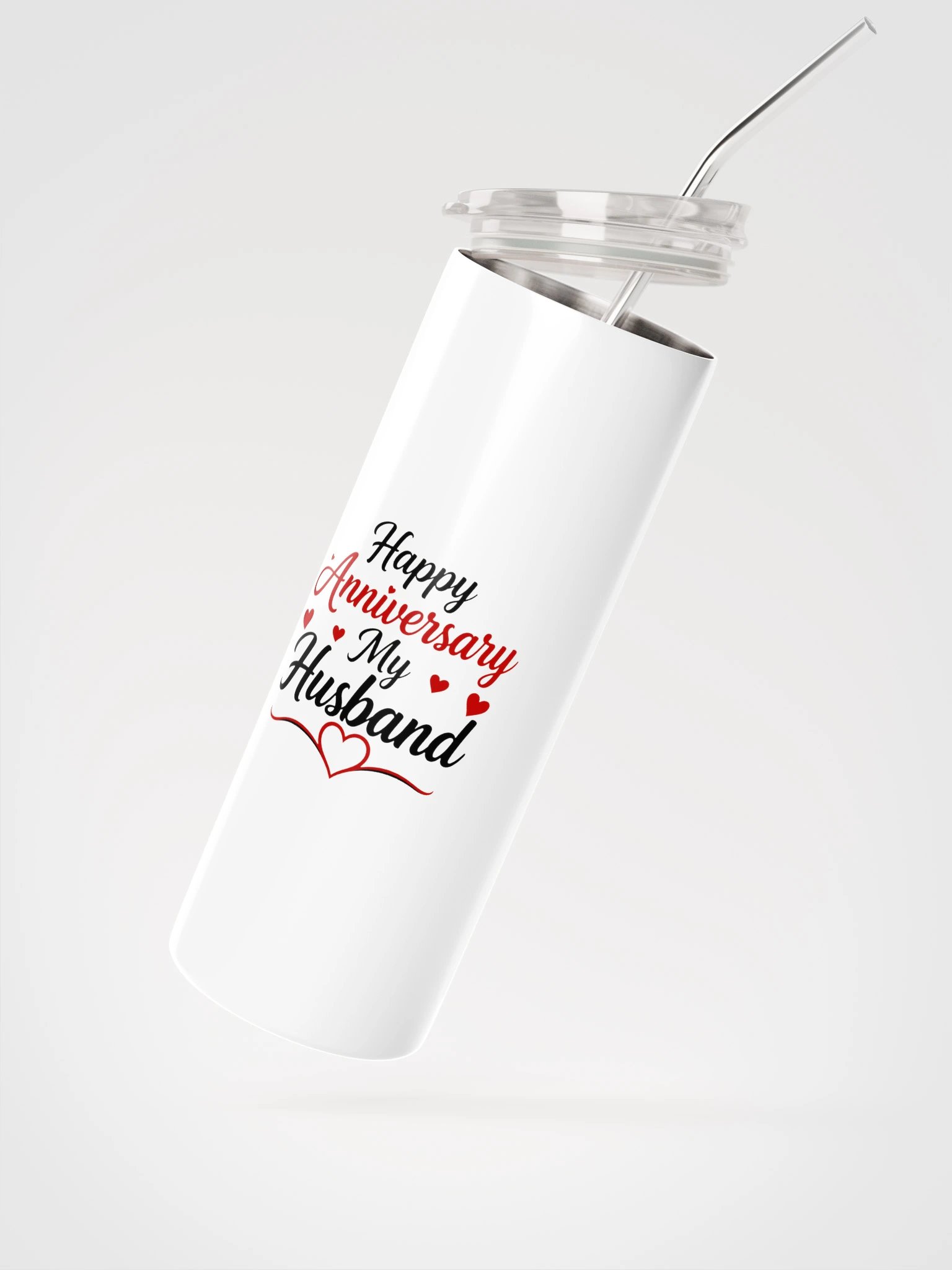 Happy Anniversary My Husband Tumbler - Red Script product image (2)