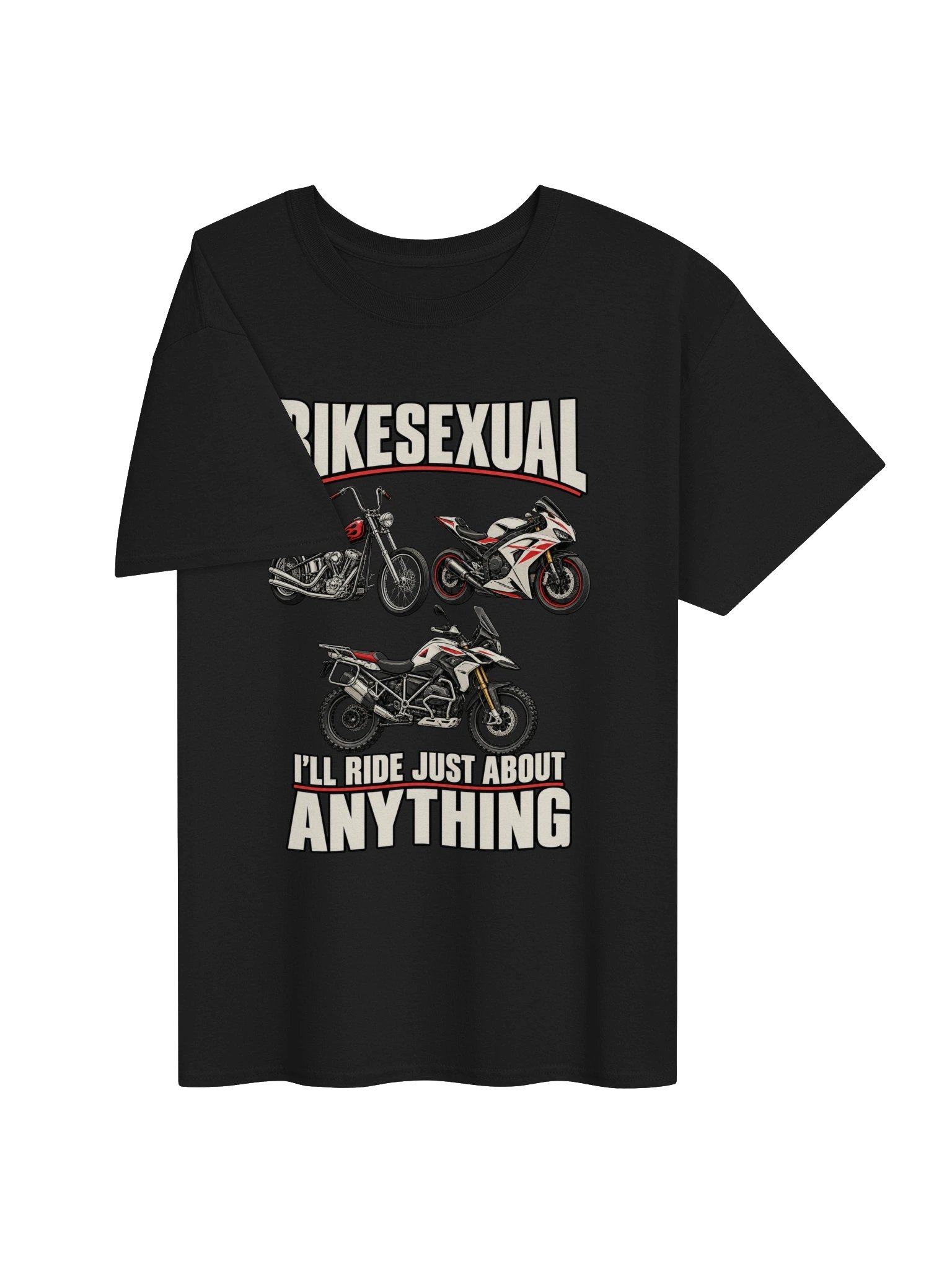 Bikesexual I'll Ride Anything Retro Motorcycle T-Shirt product image (3)
