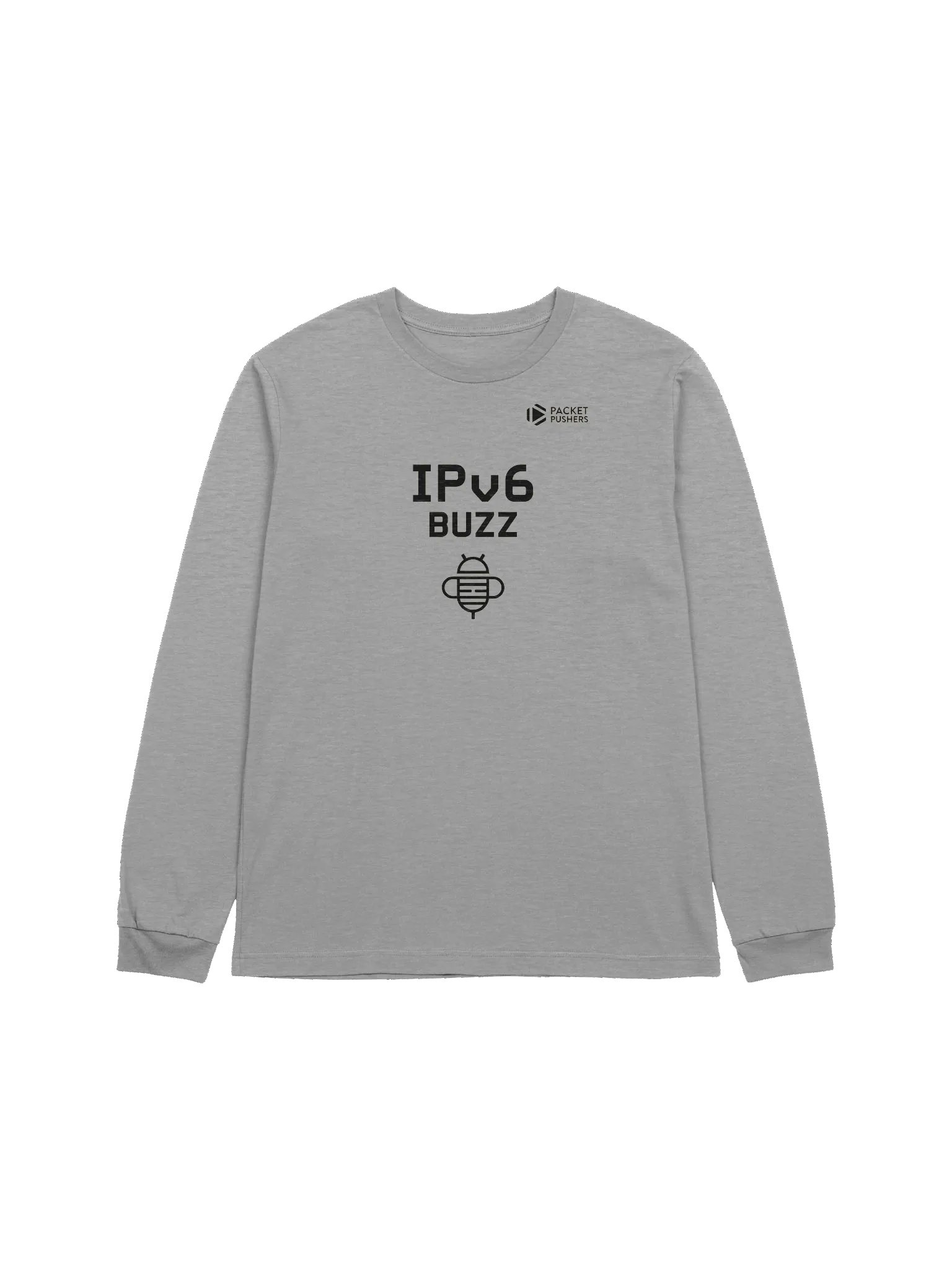 IPv6 BUZZ Podcast Long Sleeve Tee - Black Logo product image (1)