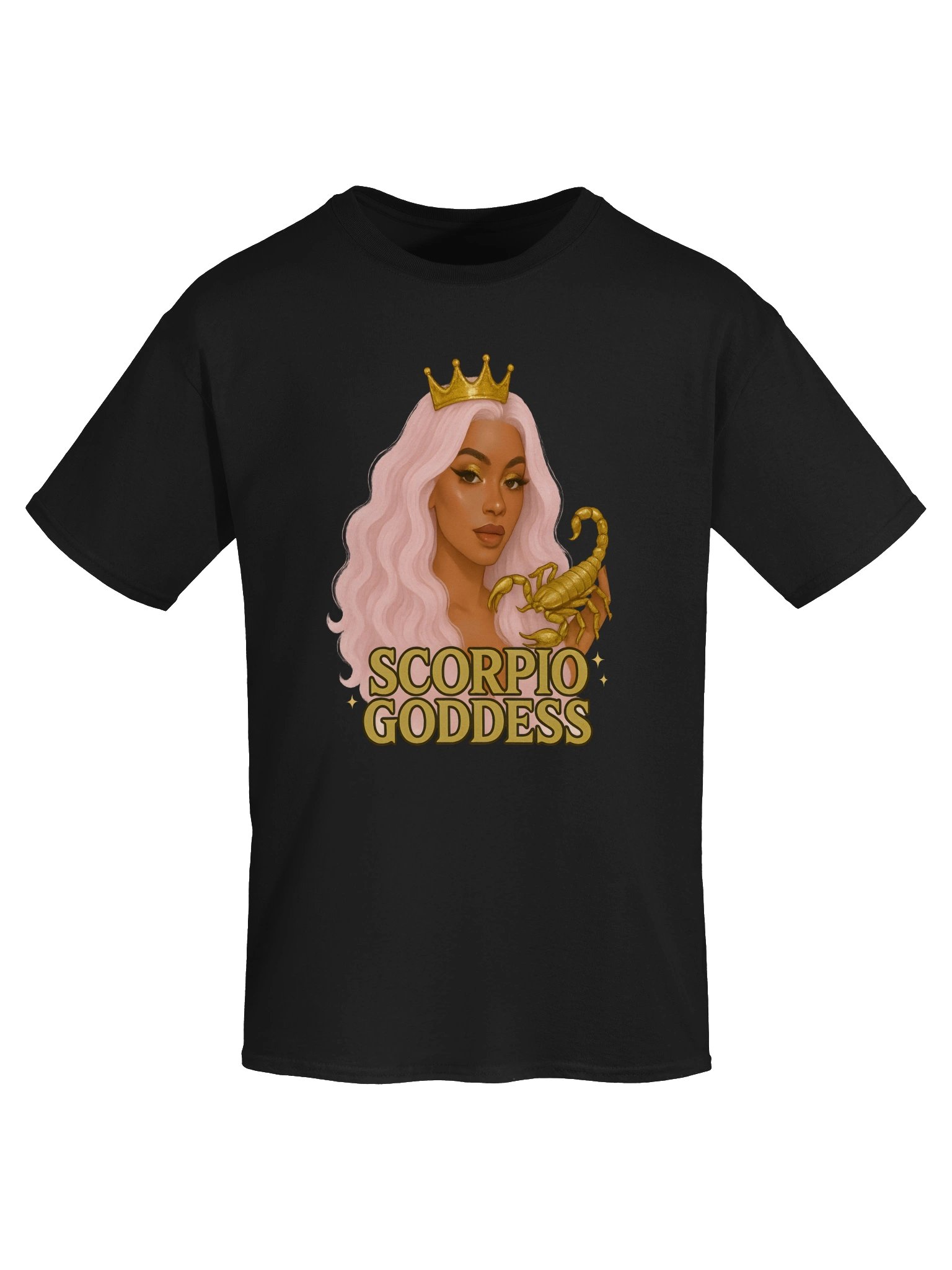 Scorpio Goddess Pink Hair Crown Tee product image (30)