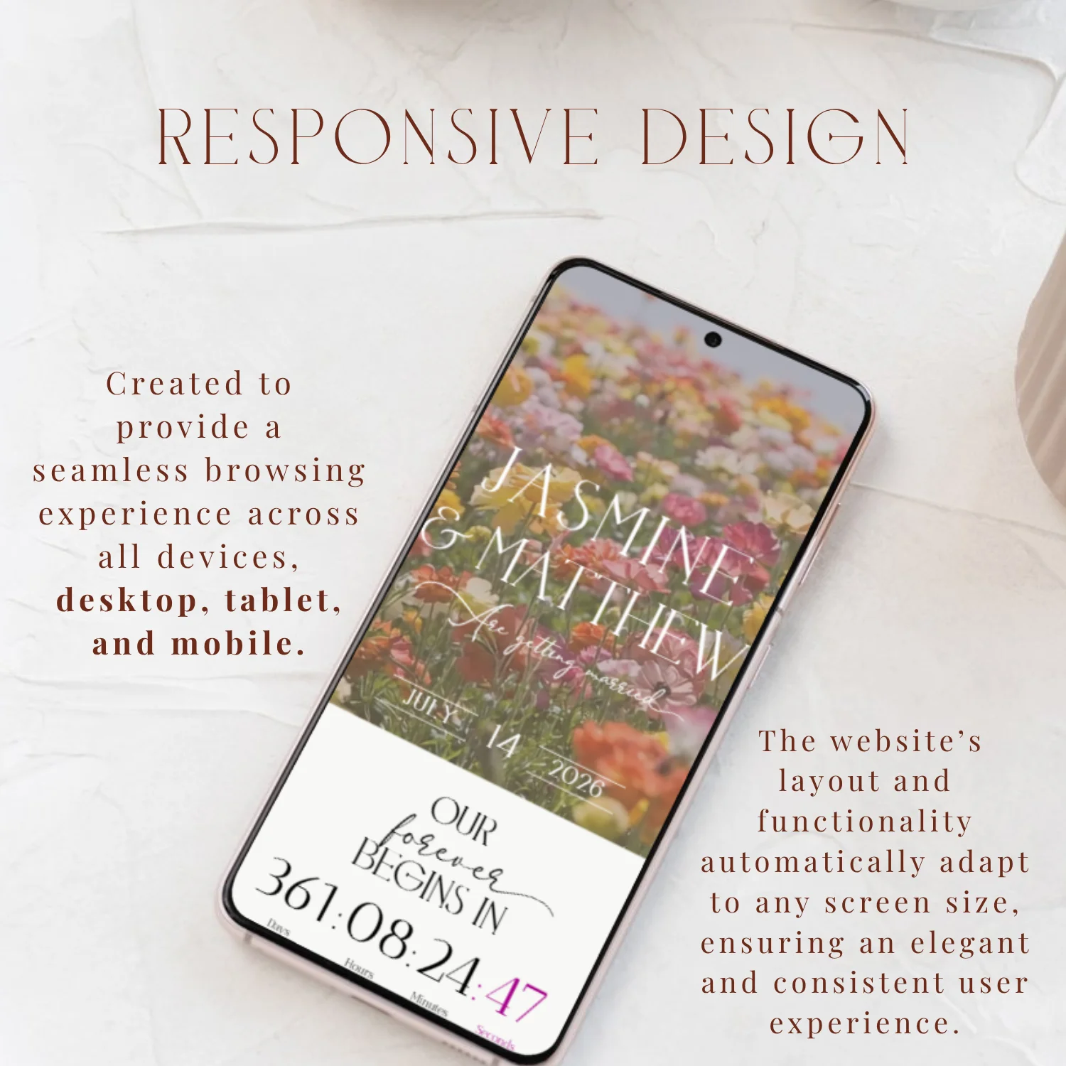 Wedding Website Template Canva | Editable RSVP Site | Floral Digital Invitation | Modern Wedding Website | Elegant Wedora Design product image (2)