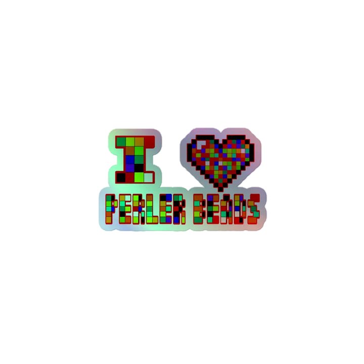 I Heart Perler Bead Holographic Sticker product image (1)