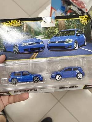 The New 2 pack of Volkswagen Golf MK4 R32 and Golf MK7 look great when you see it from far away.  When you have it in your hand, like I am showing you that the greatness fades away. Why you might ask? The reason is that the new casting of the Golf R32 looks 10 times better and has more details outside and inside and it has a better blue color that the Golf MK7 which has uglier rims, the interior is not visible and the exterior is I dont know without any WOW effect. They have made a better version in the 2016 Euro style release.