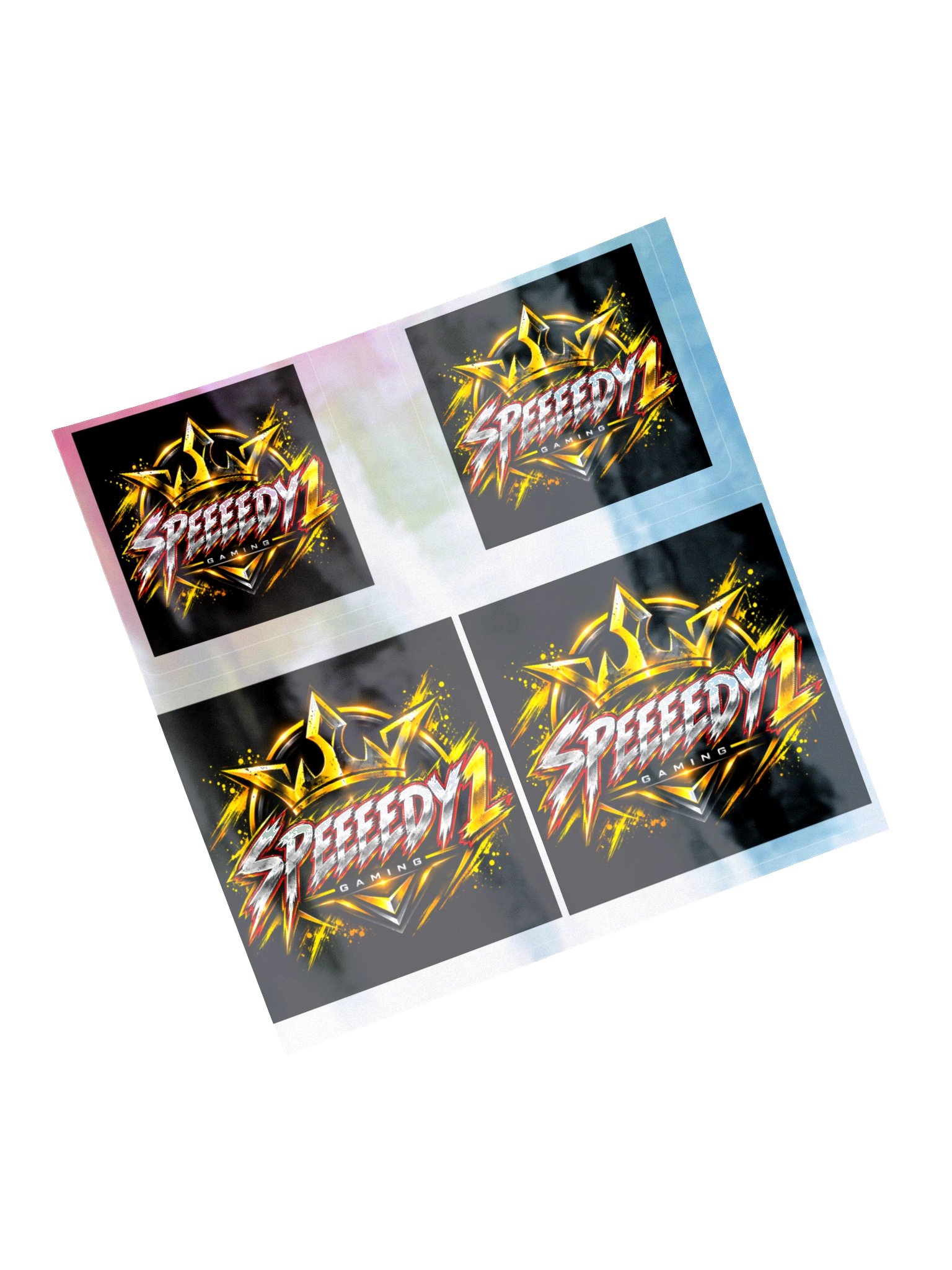 Speedy Gaming Crown Logo Holographic Sticker Sheet product image (13)