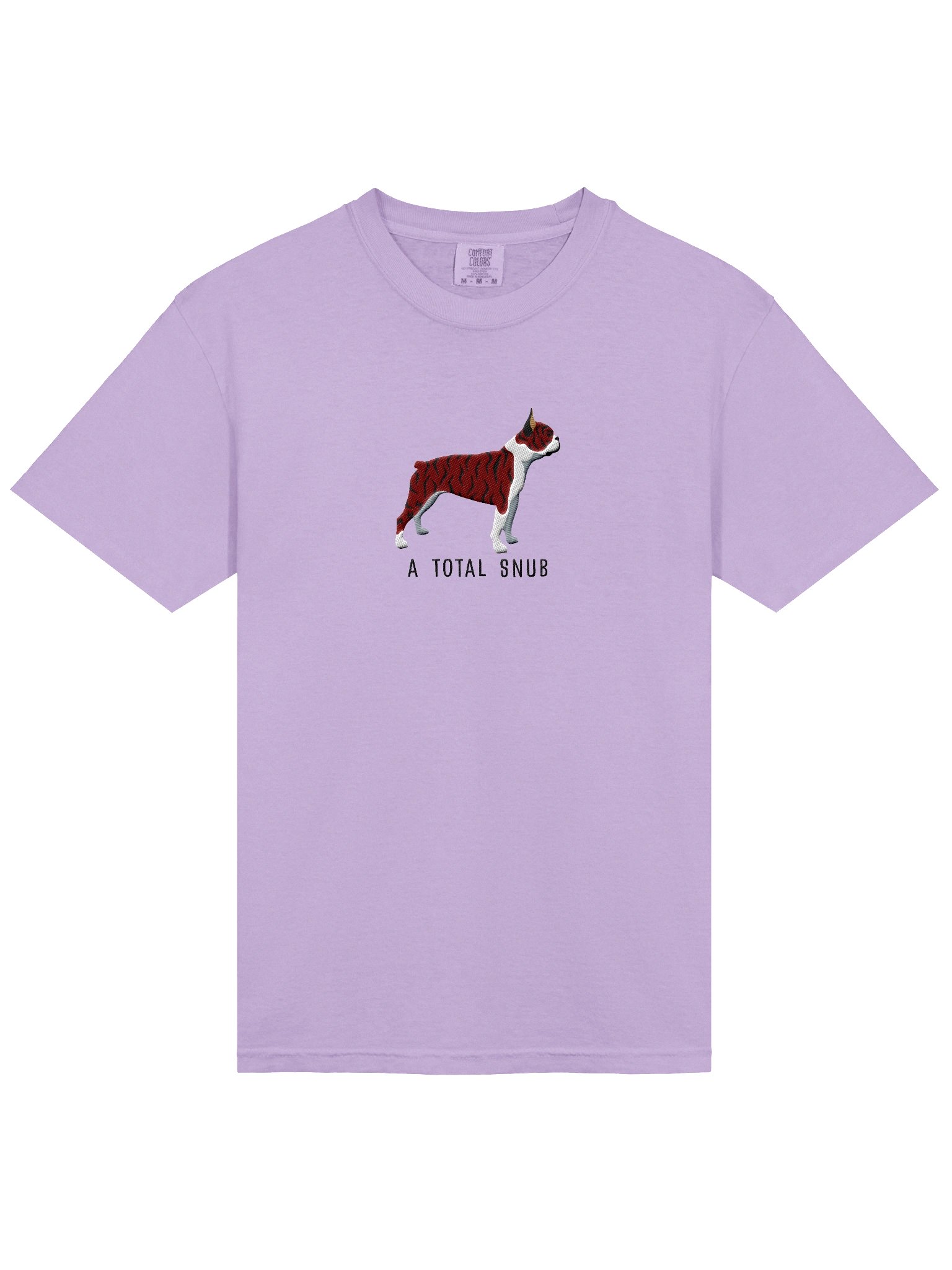 A Total Snub T-Shirt(Embroidered) of a Boston Terrier(Brindle & White) product image (6)