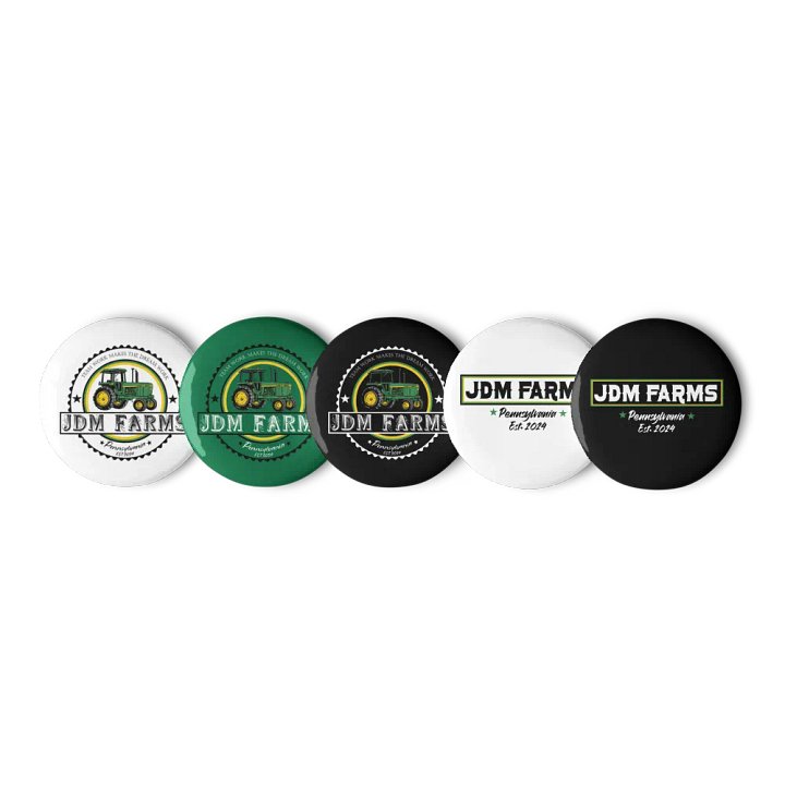 Green Tractor Logo Pin Buttons Set product image (1)
