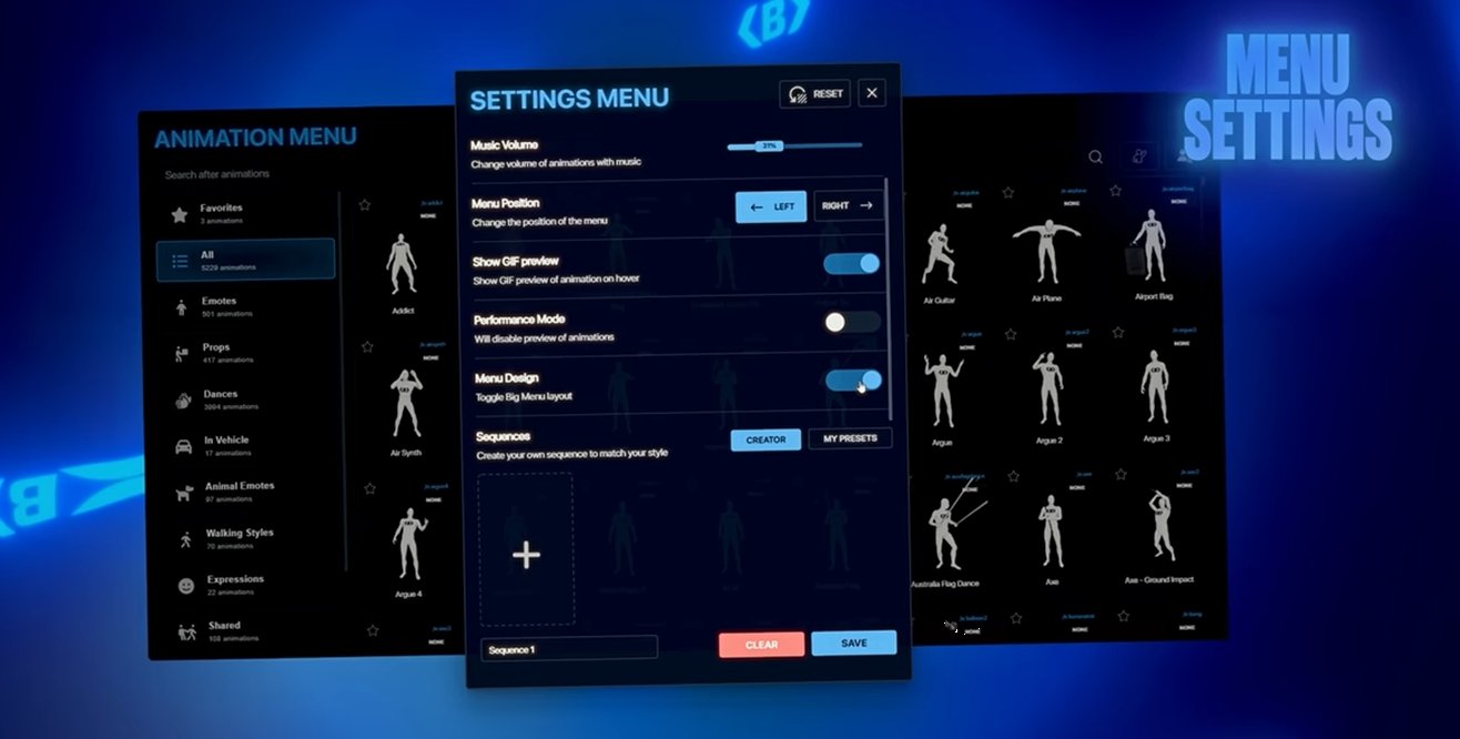 Fivem Animation Menu V3.1 | Most Advanced Fivem Animation Menu | +6000 Animations [ QB / QBOX / ESX / STANDALONE ] product image (2)