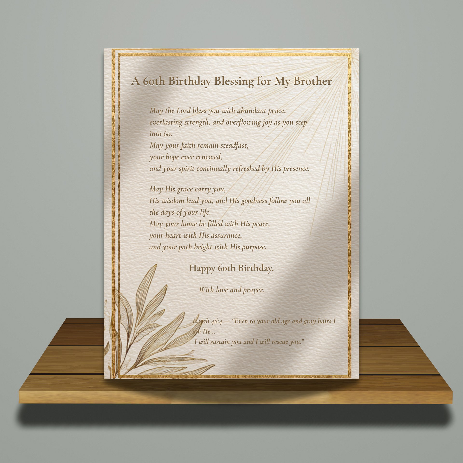 Brother 60th Birthday Card • Christian Blessing Scripture (Digital Download) product image (2)