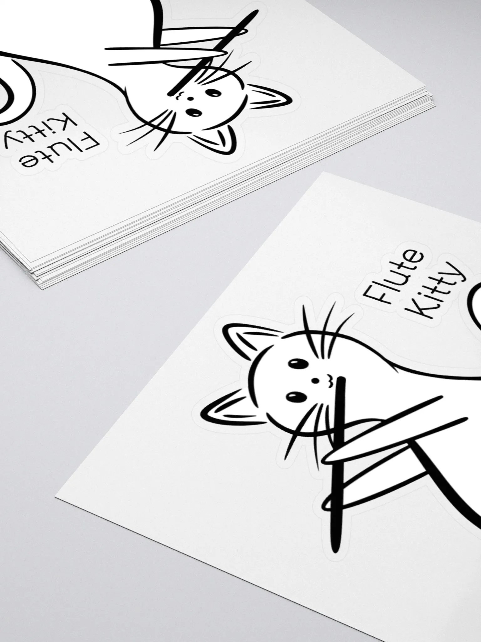 Whimsical Kiss Cut Flute Kitty Sticker product image (4)