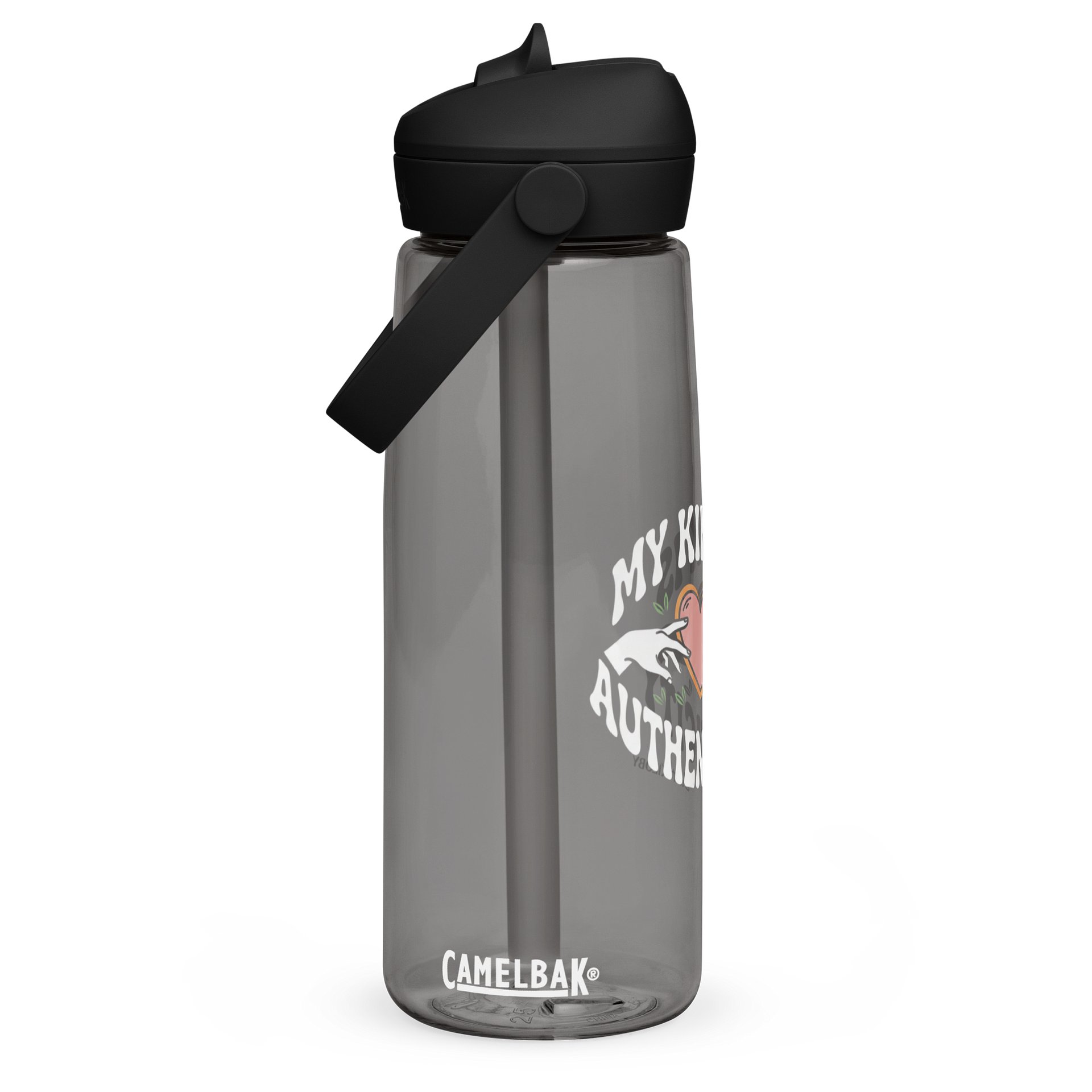 “My Kink Is Authenticity” Charcoal Flip Straw Water Bottle product image (1)