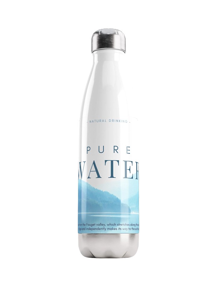 PURE WATER™ Stainless Steel Bottle | Clean Design. Pure Hydration. product image (1)