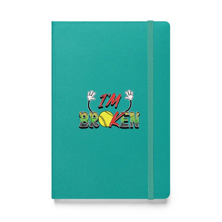 Im Broken Im Ok Softball Hands Whimsical Hardcover Notebook product image (1)