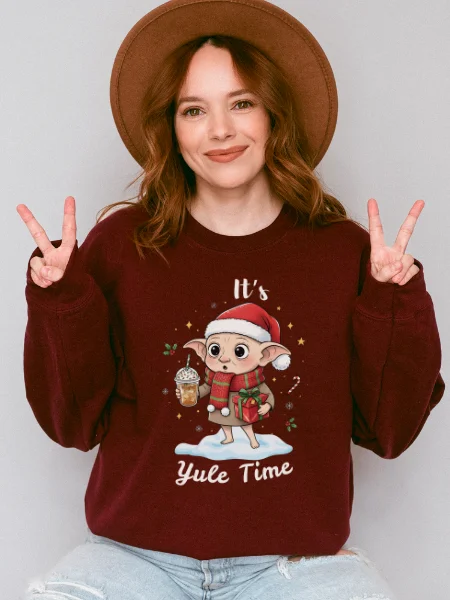 House Elf Magical Yule Christmas Cozy Minimalist Sweatshirt product image (8)