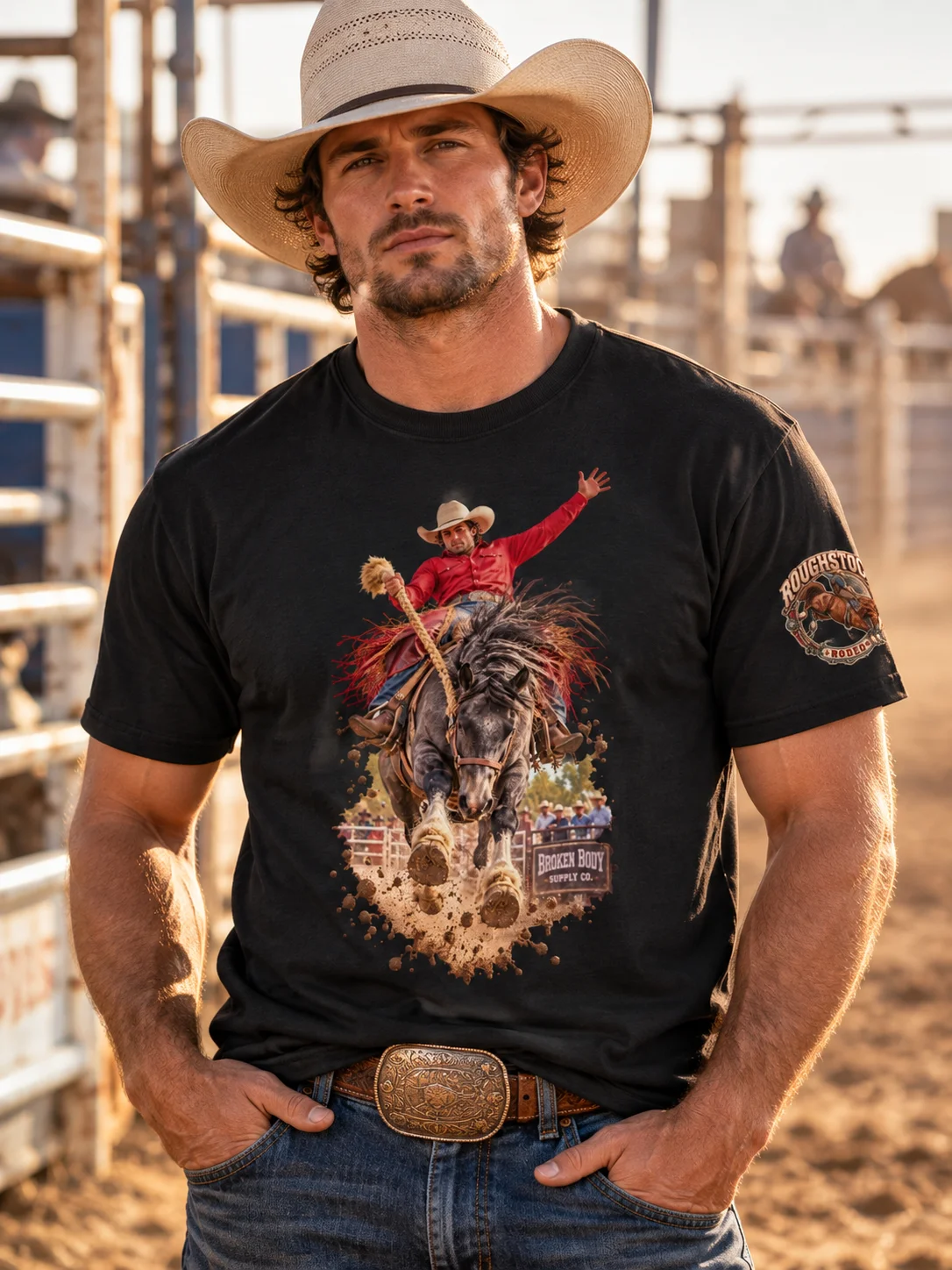 Saddle Bronc Dirtstorm T-Shirt | ROUGHSTOCK RODEO™ product image (1)