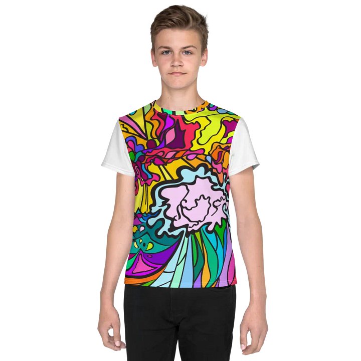 Vibrant Waves Youth T-Shirt - Wave at Sunset product image (1)