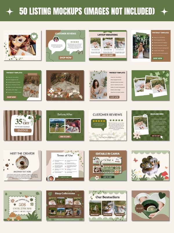 Cottagecore Etsy Shop Branding Kit (MRR & PLR) product image (2)