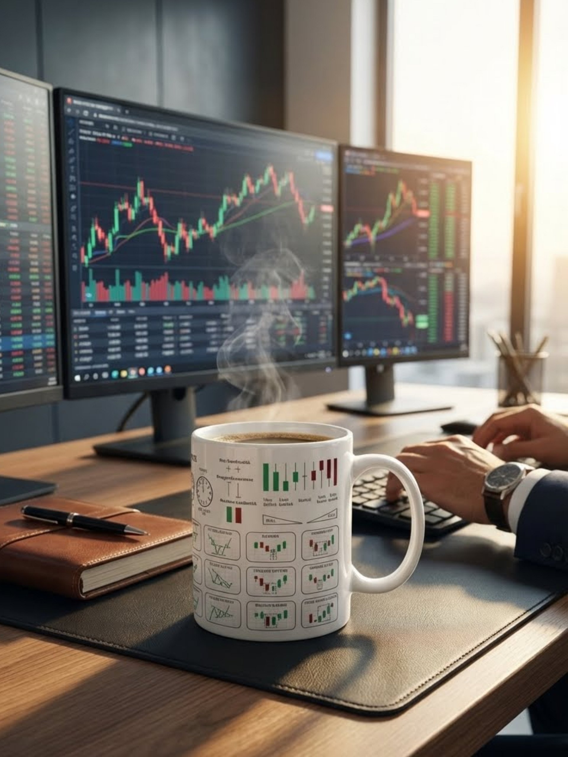 Chart & Candlestick Patterns Trading Coffee Mug (White) product image (6)