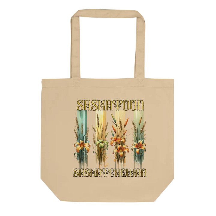 Saskatoon Saskatchewan 4 Vertical Tiger Lily Wheat Eco Tote product image (1)