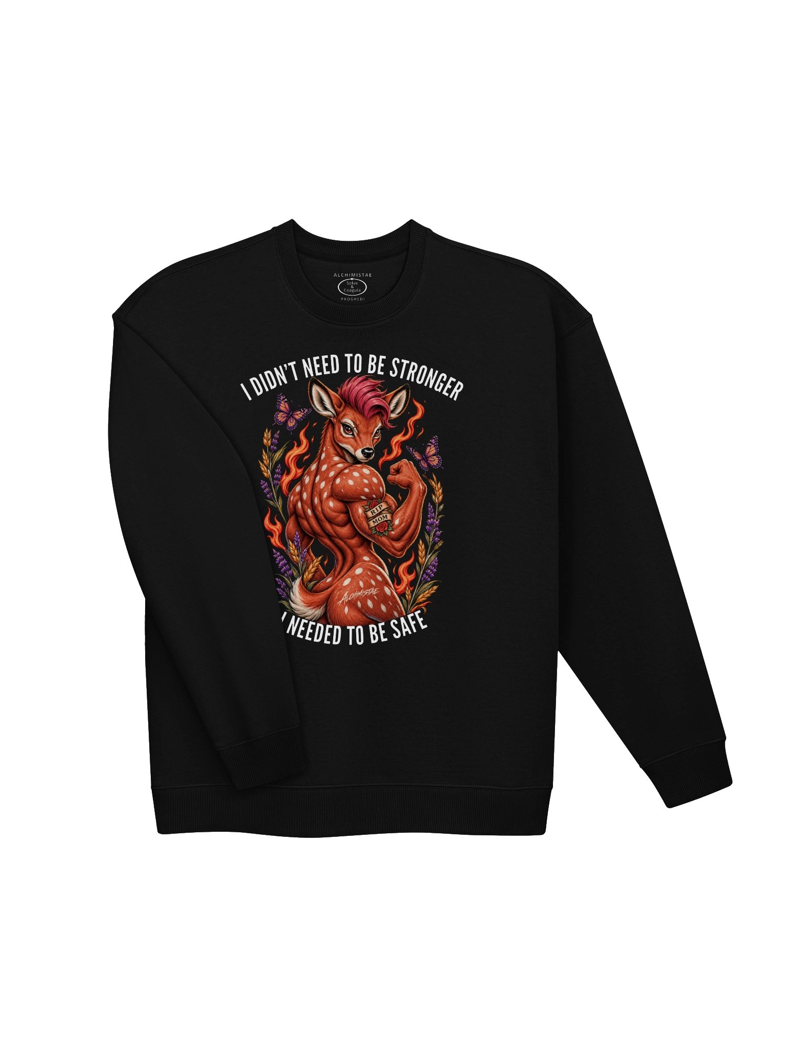 Sweat unisexe noir épais en coton bio – I NEEDED TO BE SAFE product image (7)