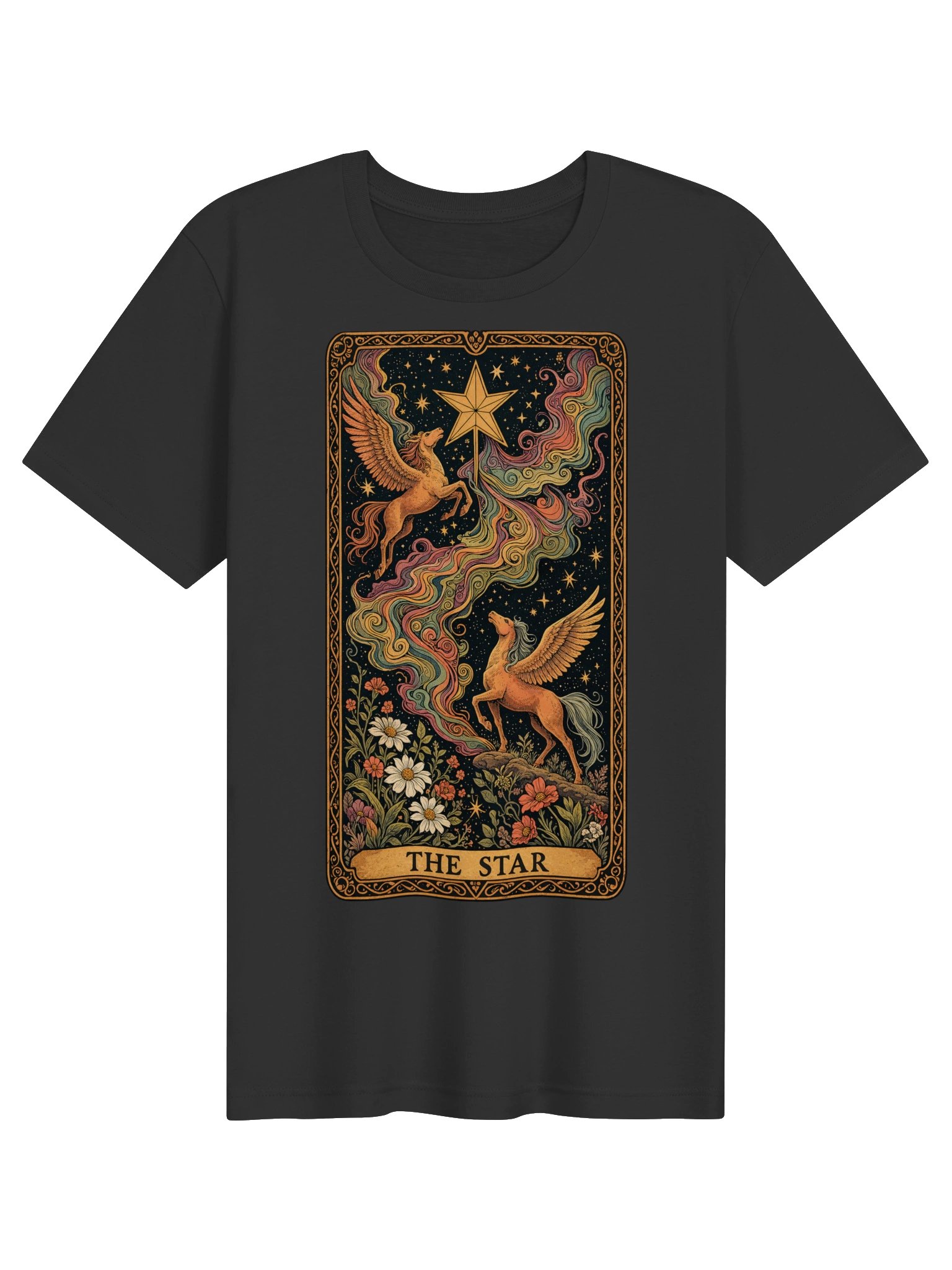 Star Card Tarot Shirt, Celestial Tee with Mystic Pegasus product image (2)