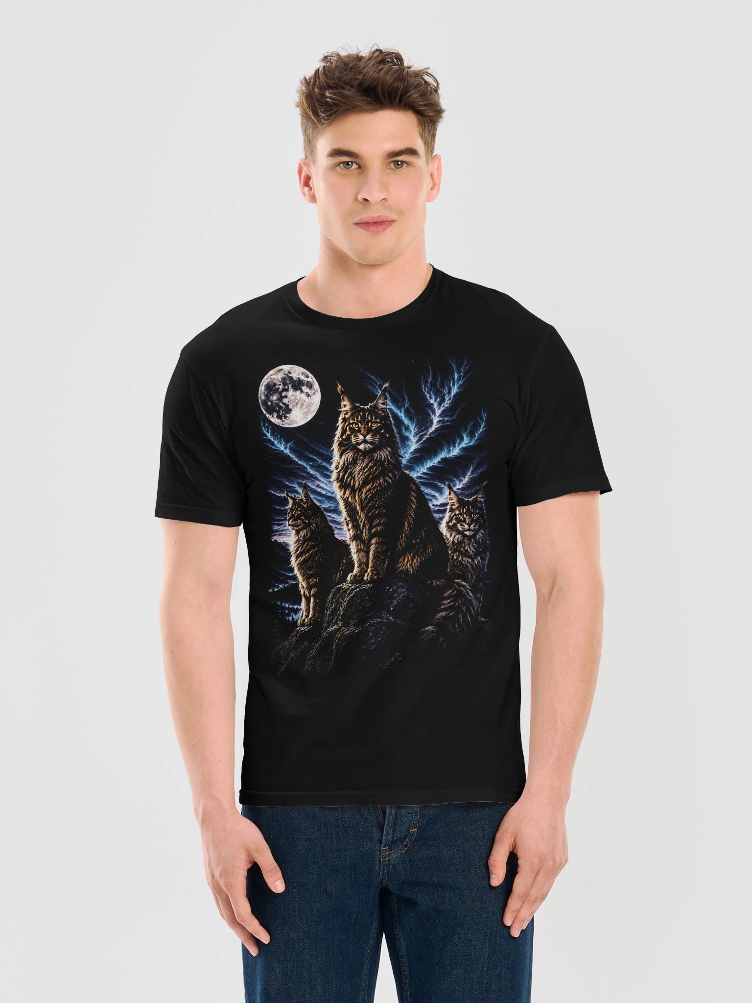 Maine Coon Howling Moon Tshirt | Unexpected Legends Shirt product image (6)