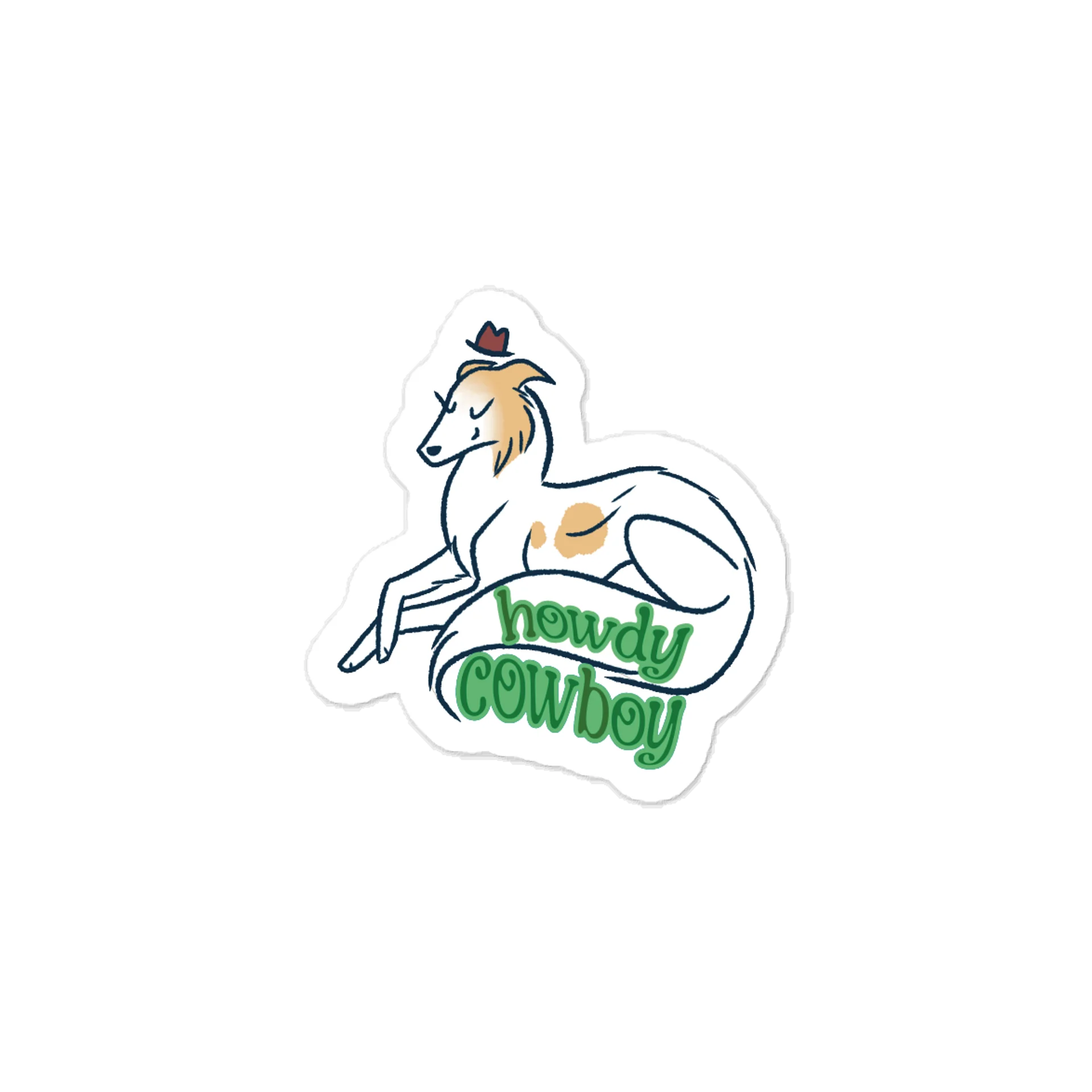 Cream & White Howdy Cowboy - Kiss-Cut Vinyl Sticker product image (1)
