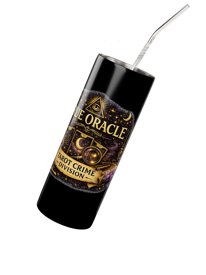 Tarot Crime Division Tumbler – True Oracle Mystical Drinkware | Witchy True Crime Listener Cup product image (2)
