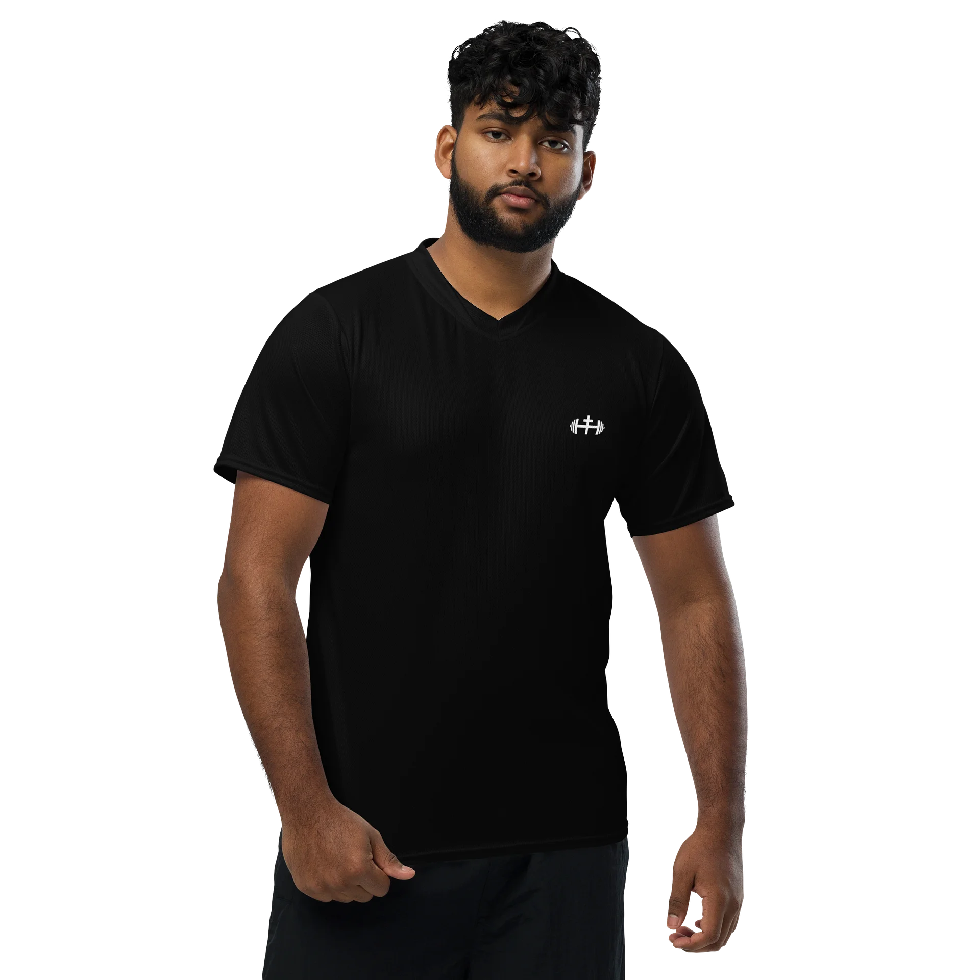 His House Mens Performance V-Neck T-Shirt - Black product image (1)