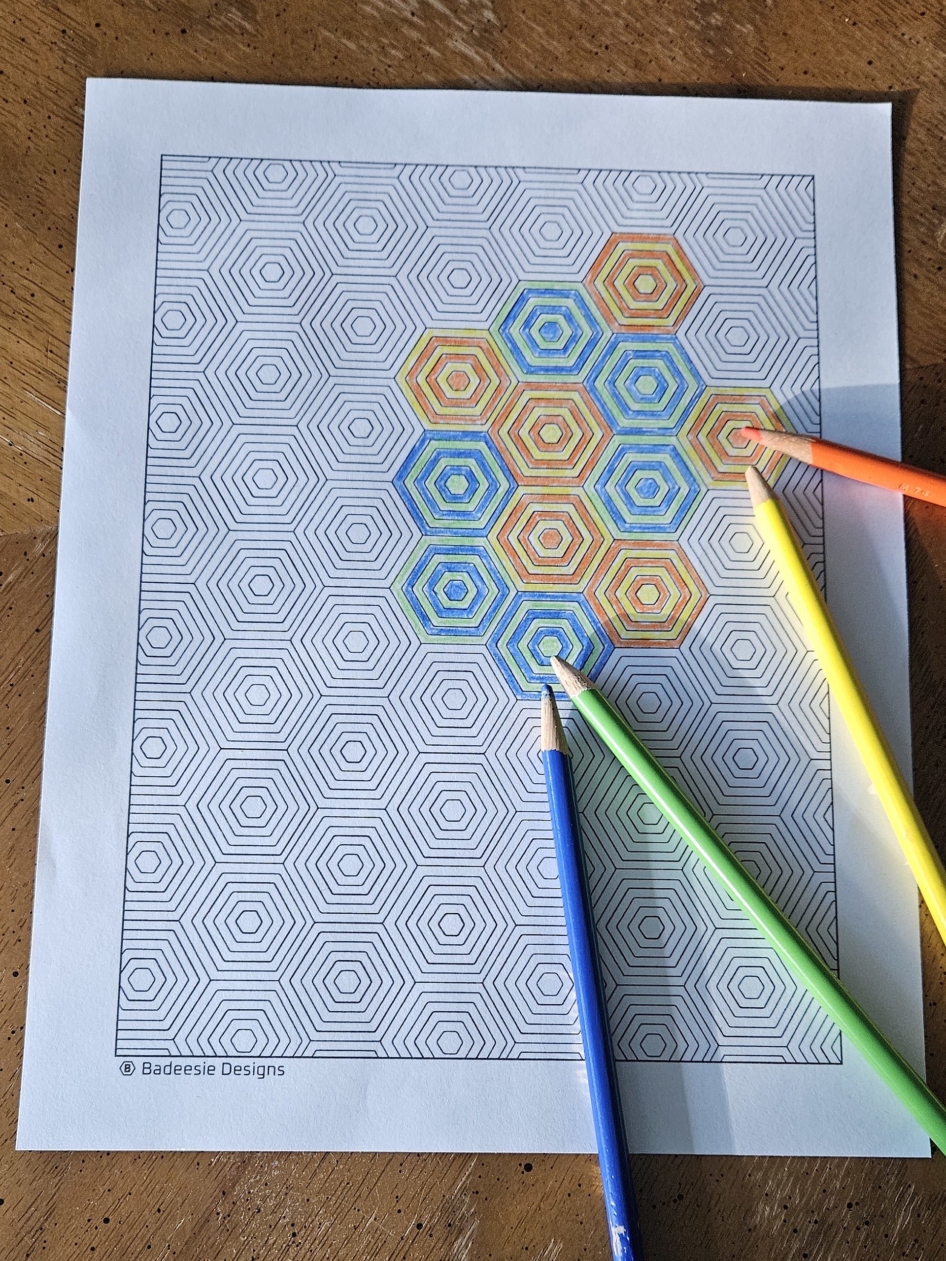 Nested Hexagons Coloring Page product image (2)