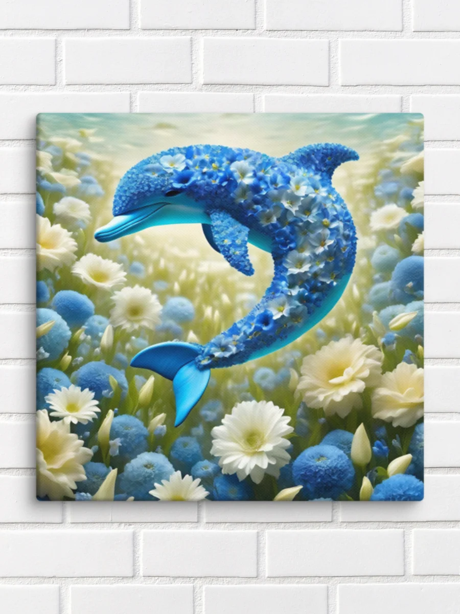 Flower Dolphin Wall Art product image (1)