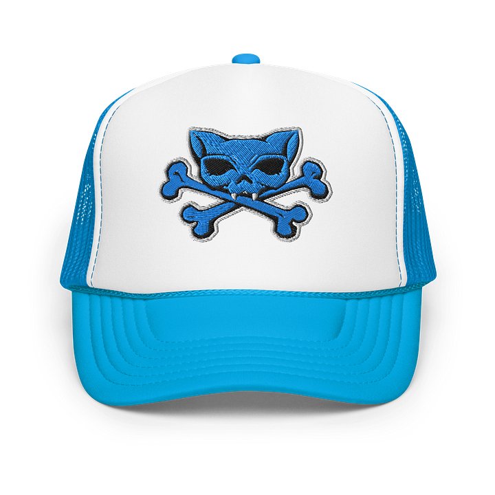 Blue Kat Skull Embroidered Hat product image (13)