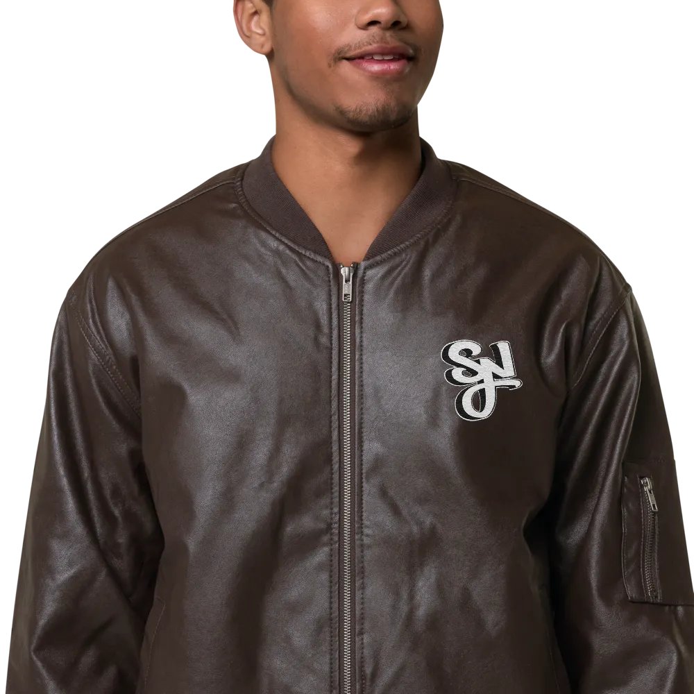 Syn Leather Bomber Jacket (Black or Brown) product image (4)