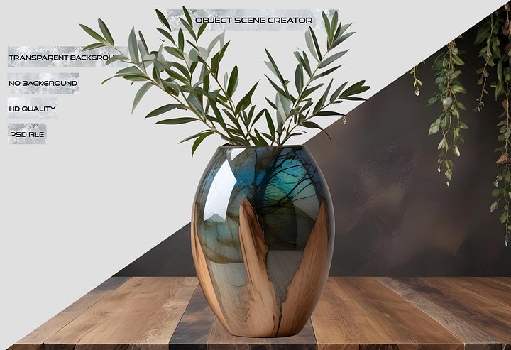 Natural Harmony – Artisan Vase PNG product image (2)