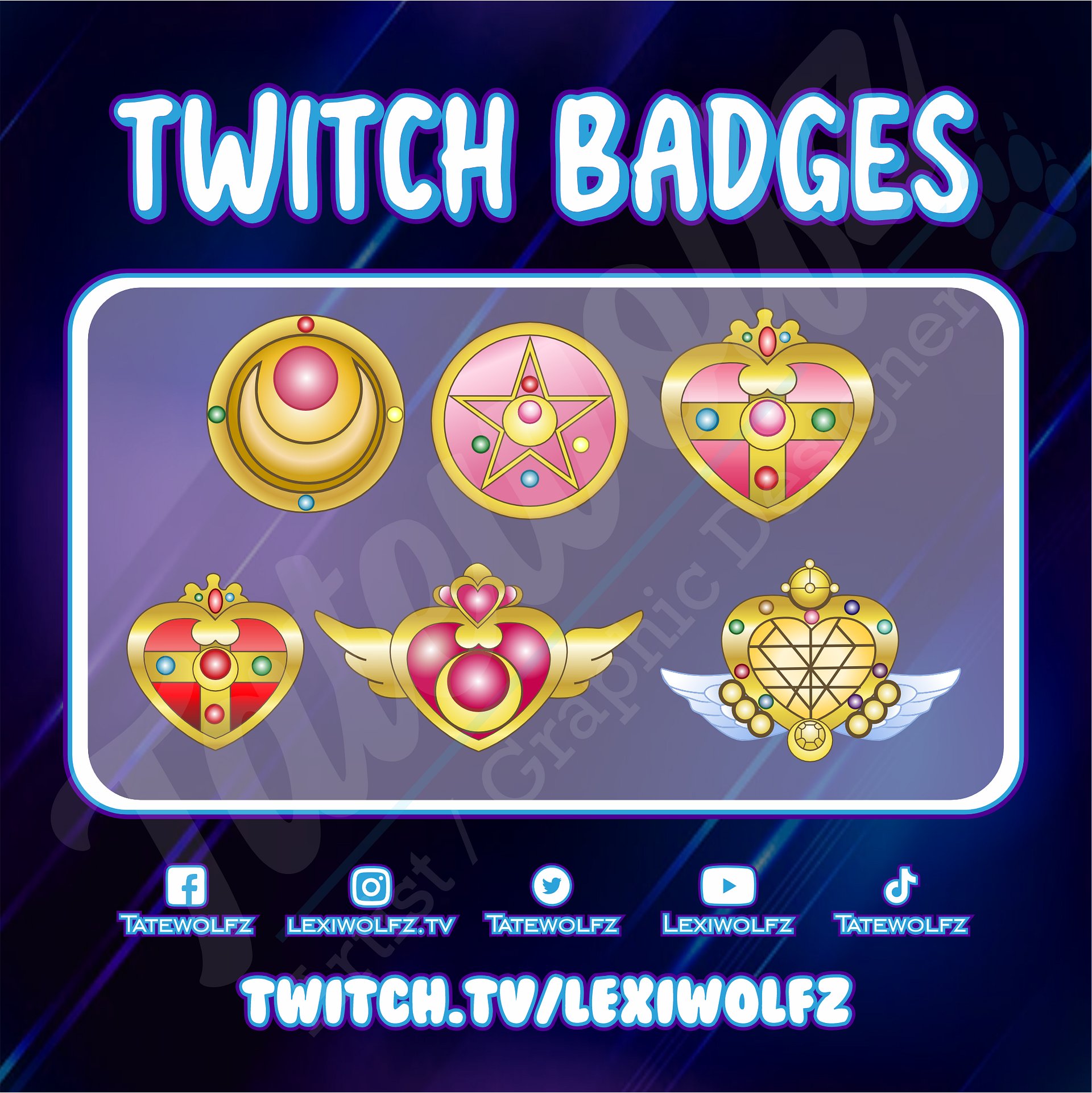 Twitch Subscriber Badges: Sailor Moon product image (1)
