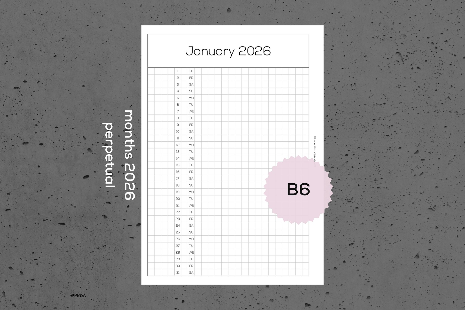 monthly pages - B6 - 2026 (4.3) product image (1)