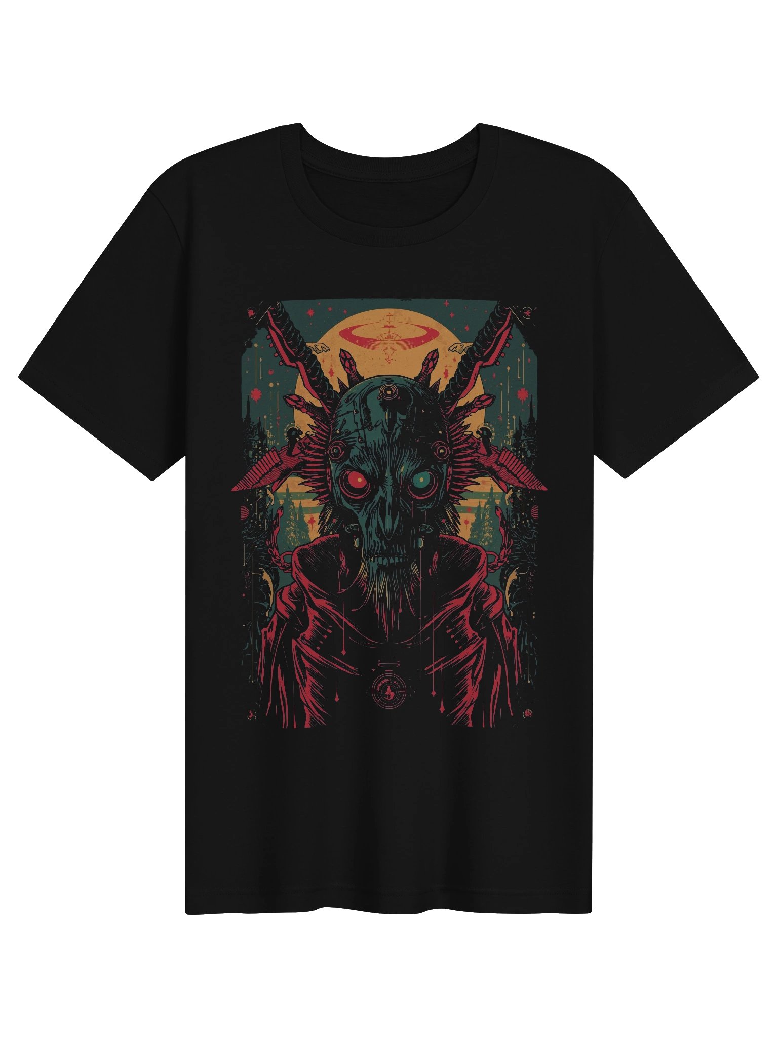 Eerie Sun Skull Lightweight T-Shirt product image (1)