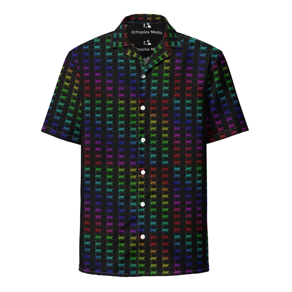 Caturday Stream Overlay Background Hawaiian Style Shirt - Black product image (1)