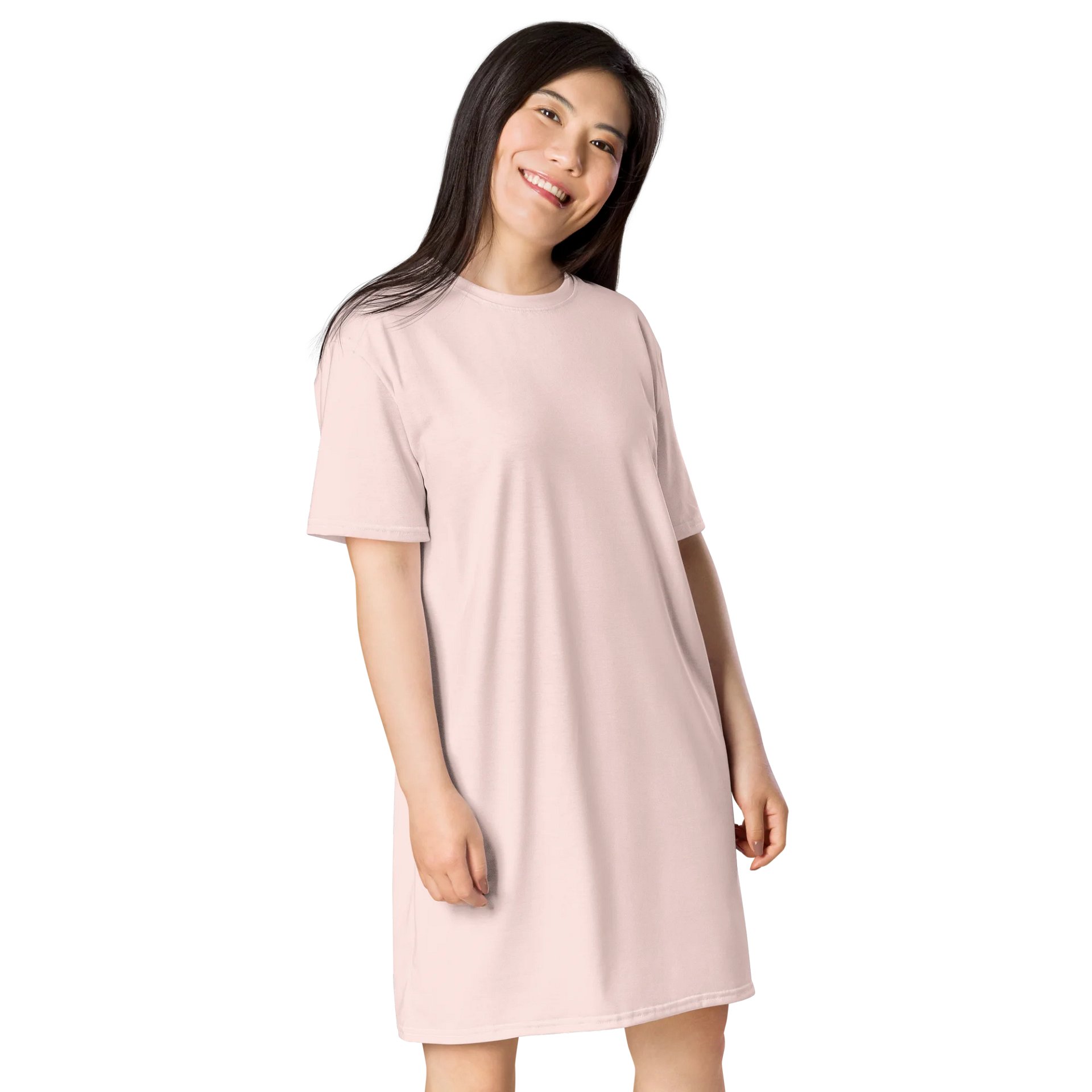 Misty Rose Oversized T-Shirt Dress | Stretchy Fabric | Casual or Formal Style | Sizes 2XS-6XL | Exclusive Design product image (4)