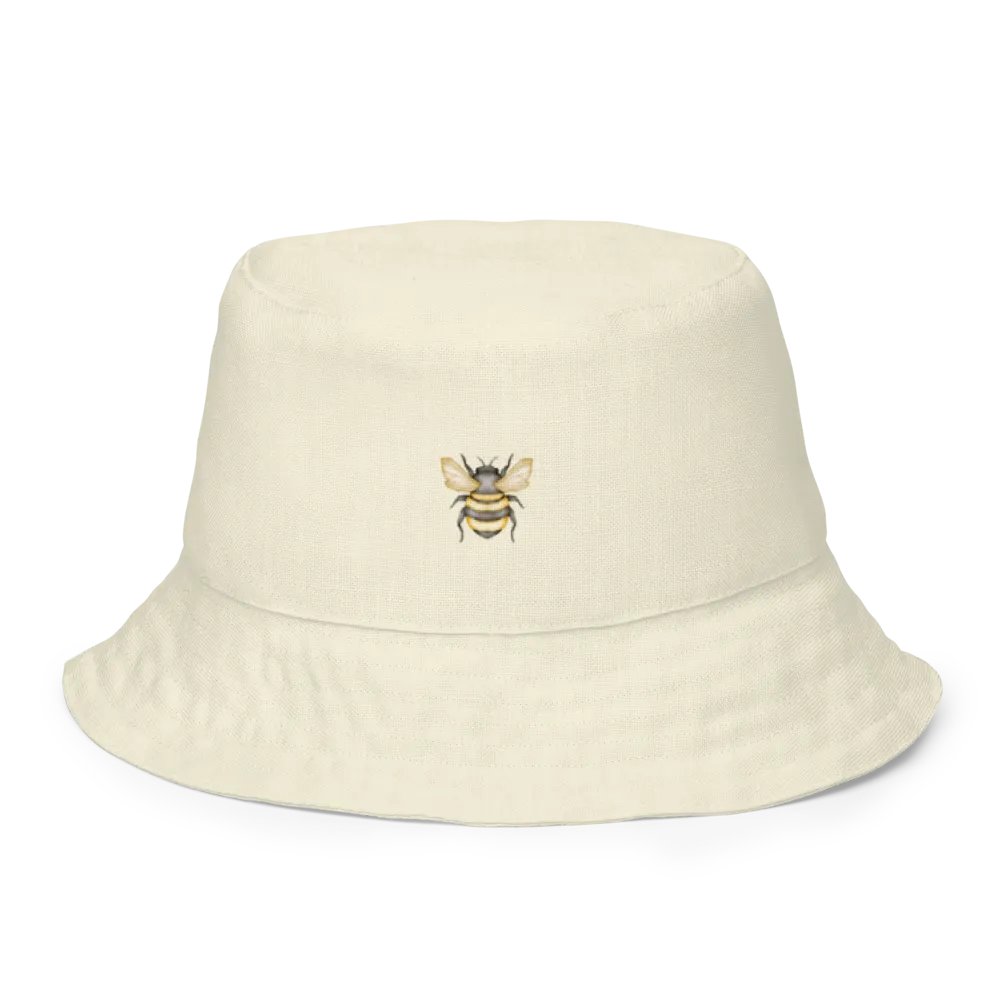 BEES & BLOOMS & BUTTERFLIES GARDEN Reversible Bucket Hat - Designer Gartenhut für Bienenfreunde product image (2)