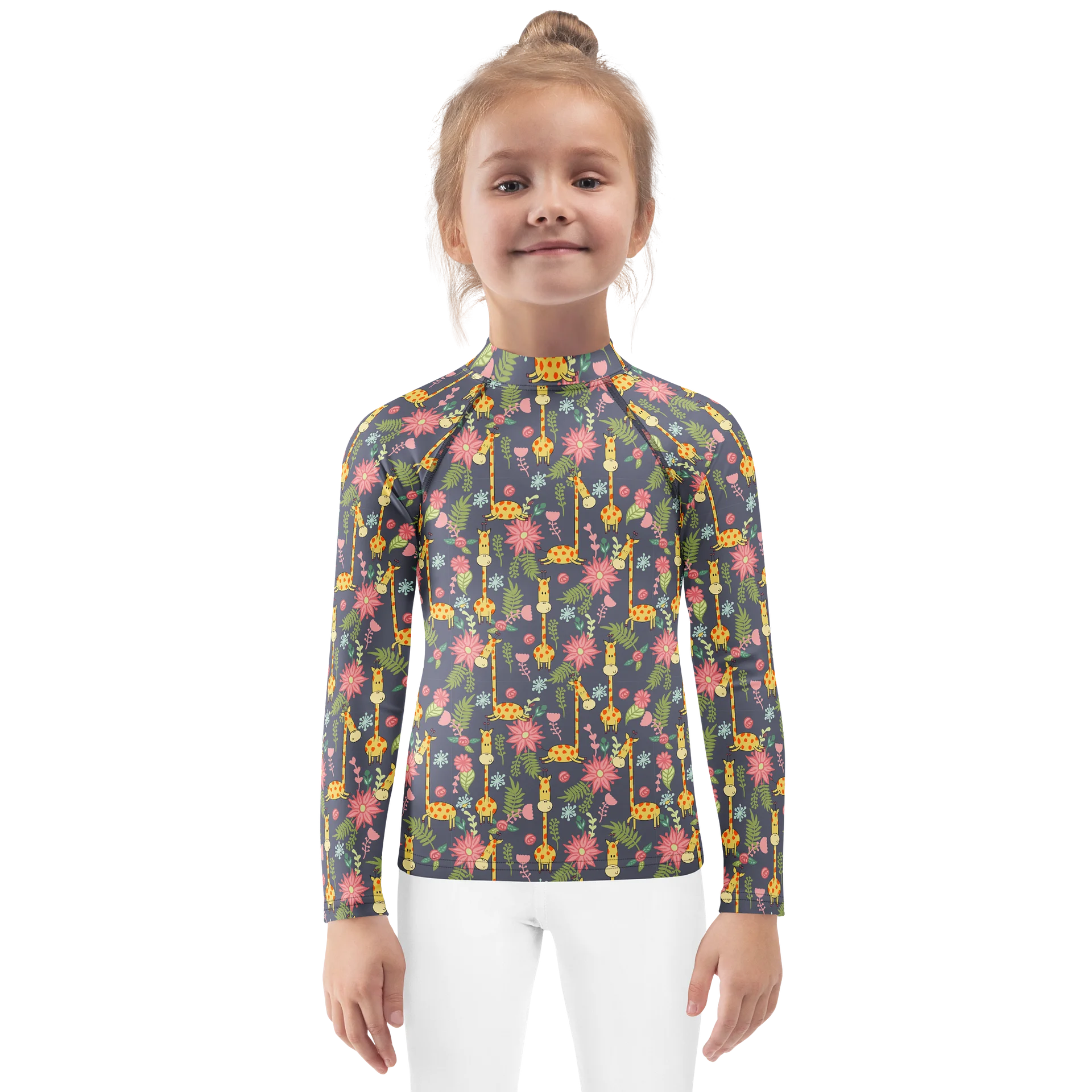 Tropical Giraffe Adventure Kids Rash Guard product image (1)